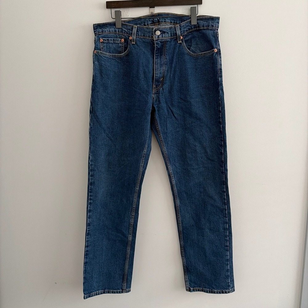 Levis 559 Relaxed Straight Leg Jeans Dark Wash Blue Denim Mens 36x34